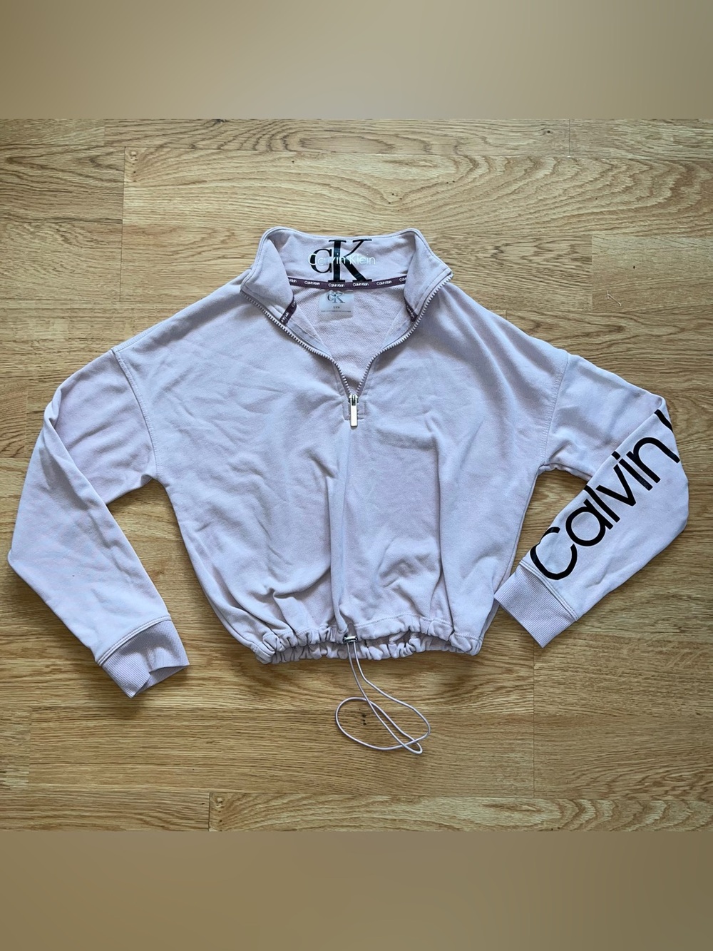 Calvin Klein 1/4 Zip Pullover Sweatshirt Women’s Size S Dusty Rose Long Sleeve